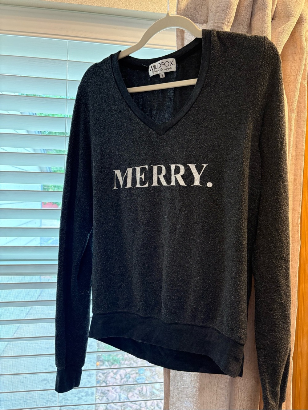 Wildfox Merry grey V-Neck Women's Sweater
